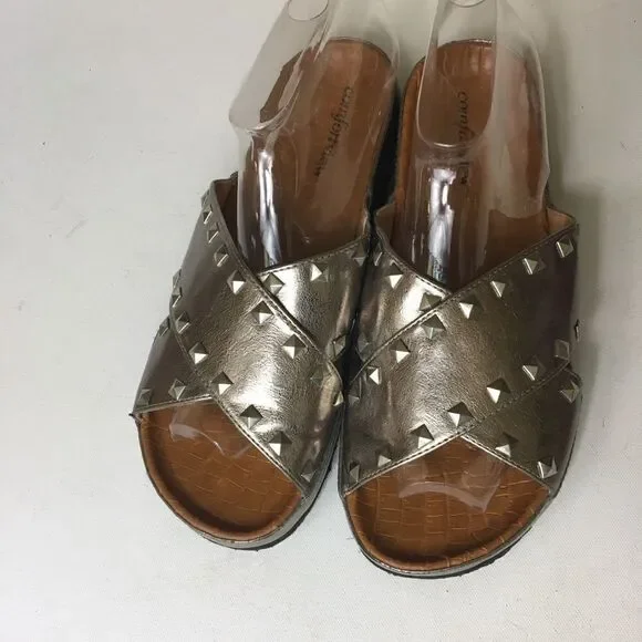 Comfortview women’s footbed studded sandals 10.5w - Picture 1 of 6